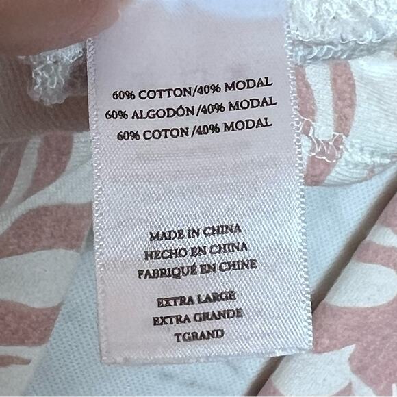 Rails Theo Flocked Sweatshirt Blush Pink Tiger Stripes XL - Picture 10 of 13